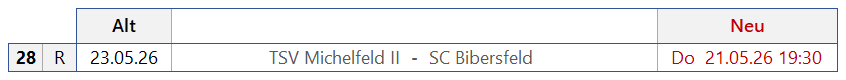 Zur Vollansicht klicke auf das Bild. Changes Termine Kreisliga B6